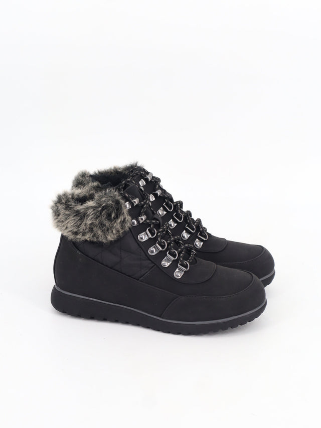 Image for Women's Faux Leather Ankle Boots,Black
