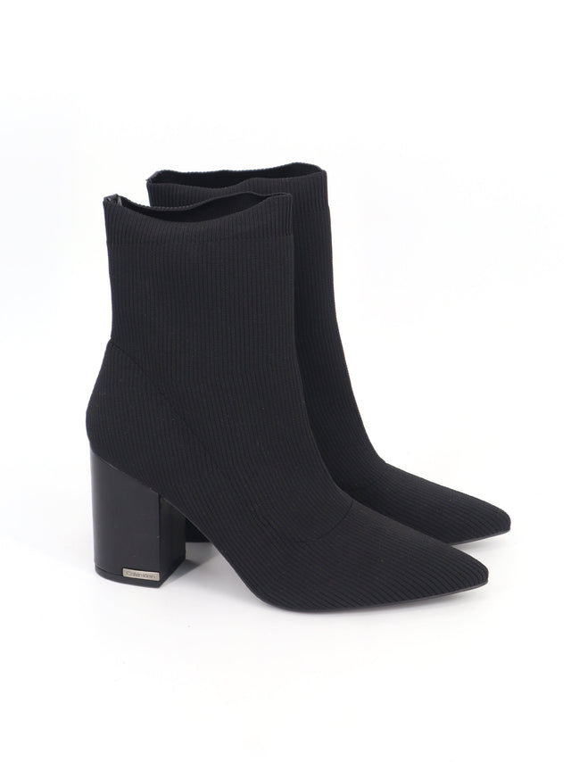 Image for Women's Ribbed High Heels Ankle Boots,Black