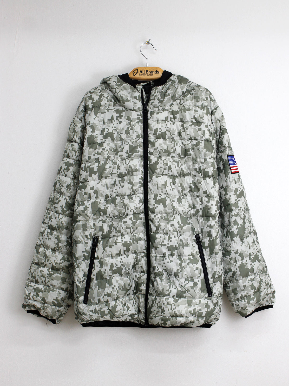 Image for Men's Camo Printed Puffer Jacket,Green