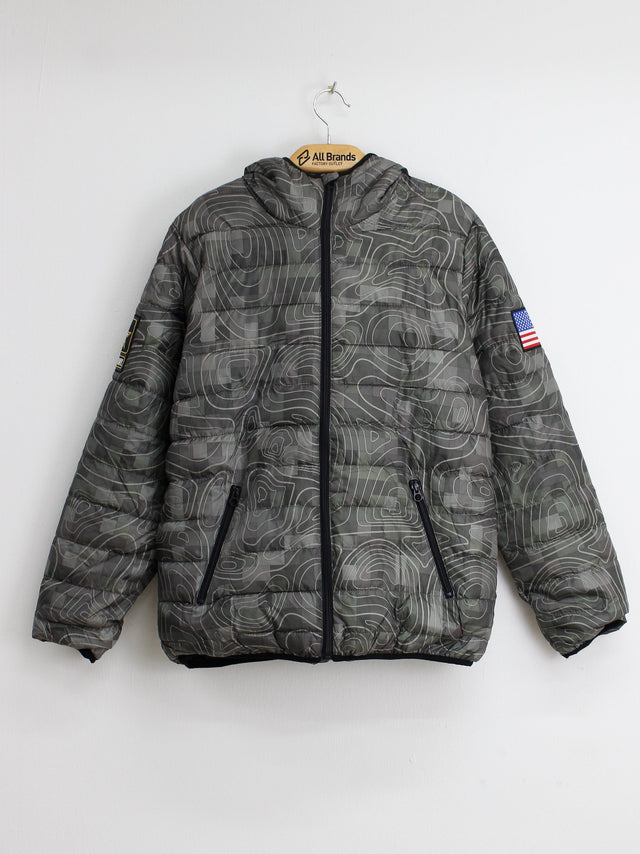 Image for Men's Printed Puffer Jacket,Green