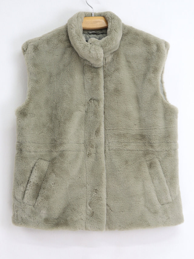 Image for Women's Plain Faux Fur Vest,Light Green
