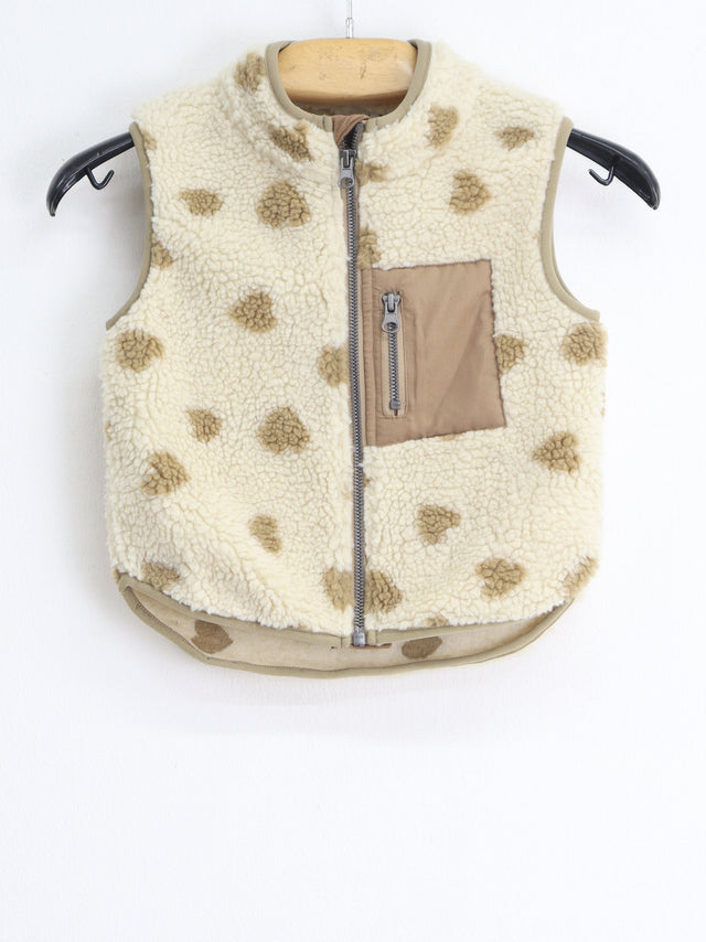 Image for Kids Girl's Printed Sherpa Vest,Beige