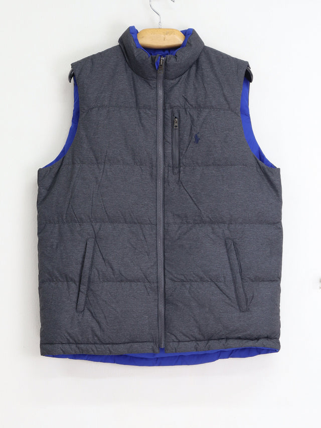 Image for Men's Brand Logo Embroidered Puffer Vest,Grey