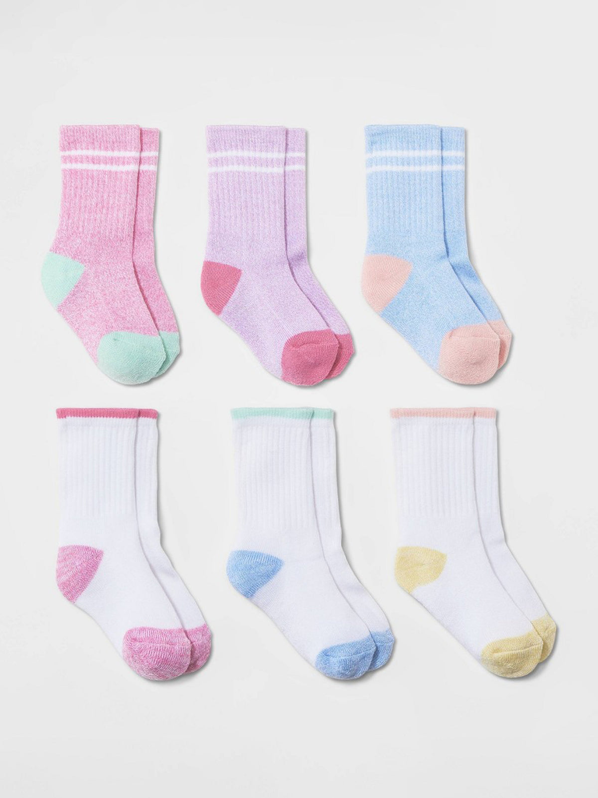 Image for Kids Girl's 6 Pairs Striped Socks,Multi
