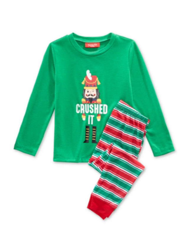 Image for Kids Boy's 2 Pcs Graphic Printed Top & Bottom Sleepwear Set,Green/Red