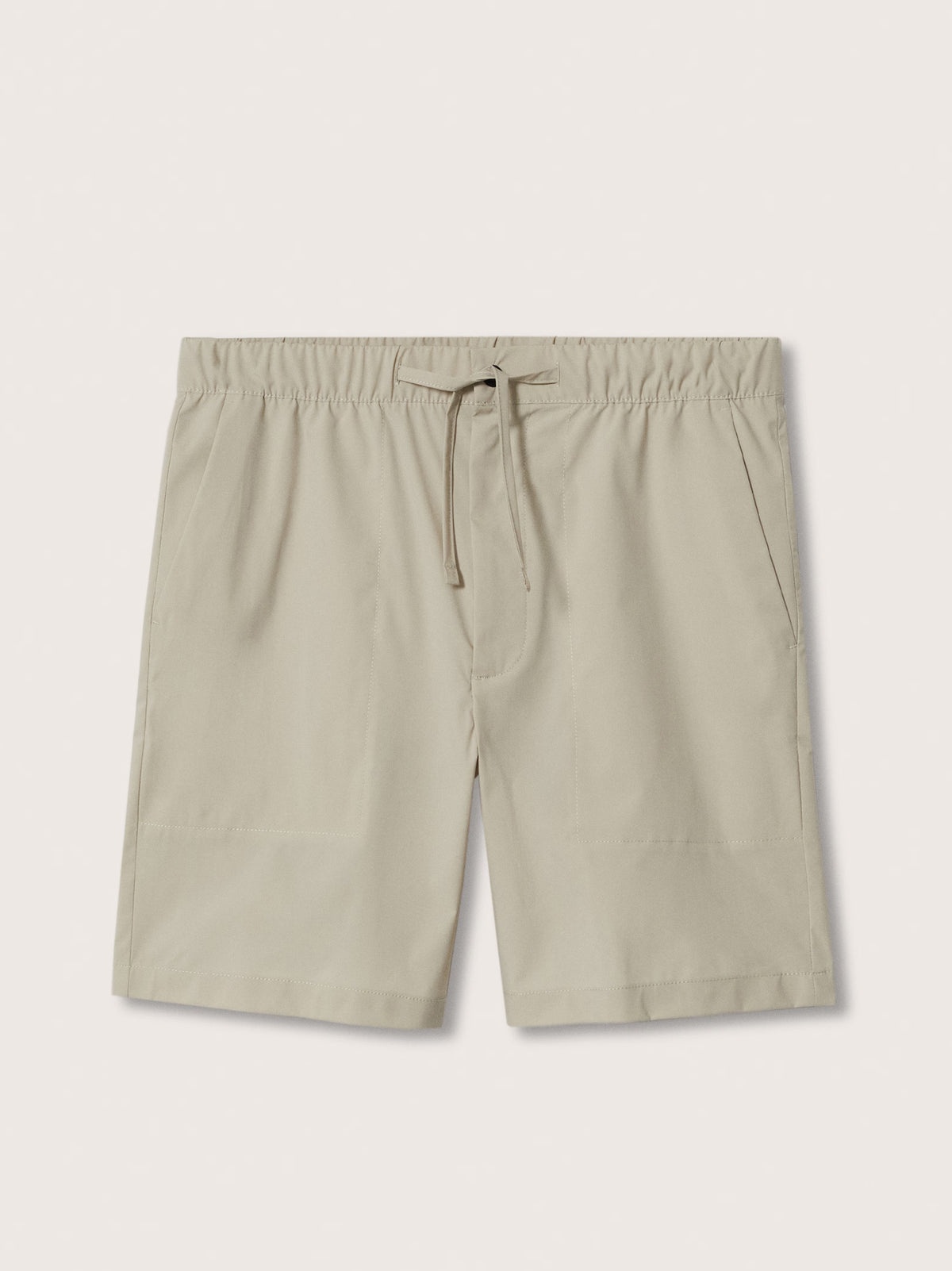 Men's Plain Solid Pull On Short,Beige