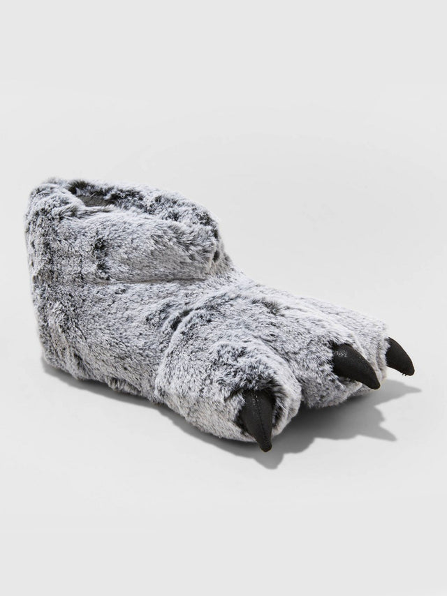 Image for Kids Girl's Mermaid Faux Fur Slippers,Grey