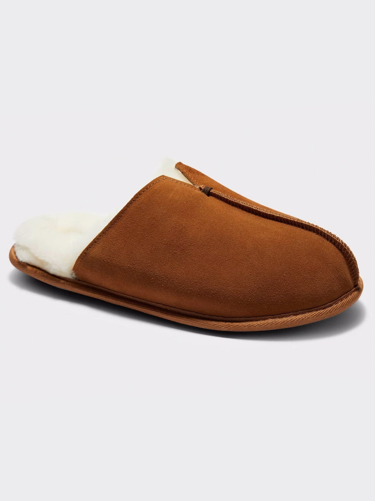 Image for Men's Plain Shearling Slippers,Brown