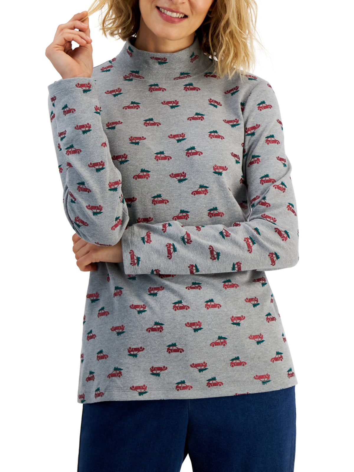Image for Women's Graphic Printed Top,Grey