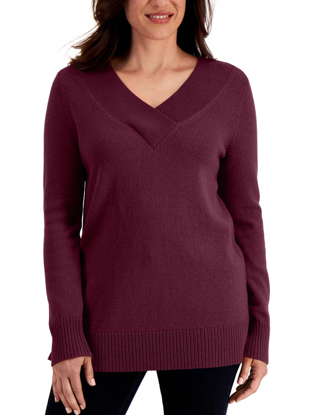 Image for Women's Plain Sweater,Burgundy