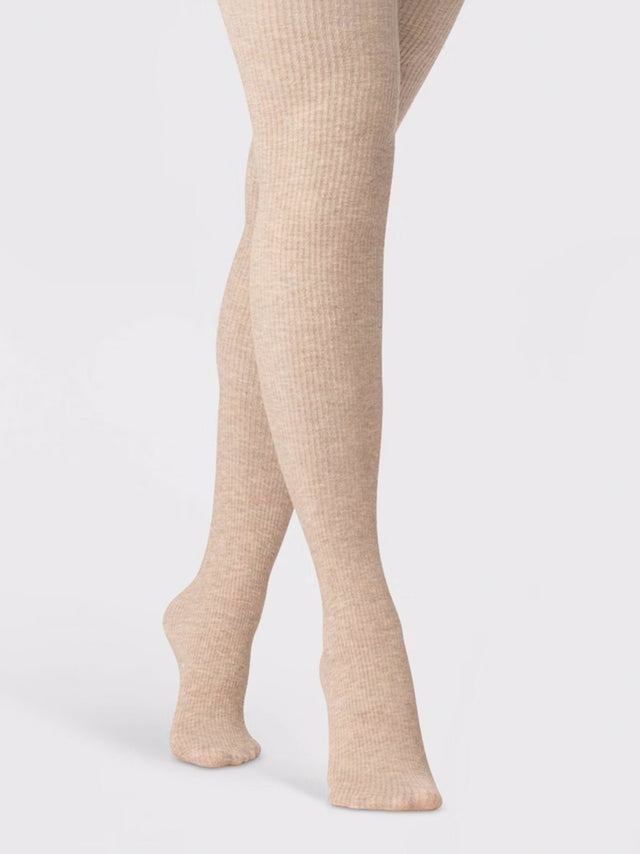 Image for Women's Ribbed Fleece Tights,Light Beige