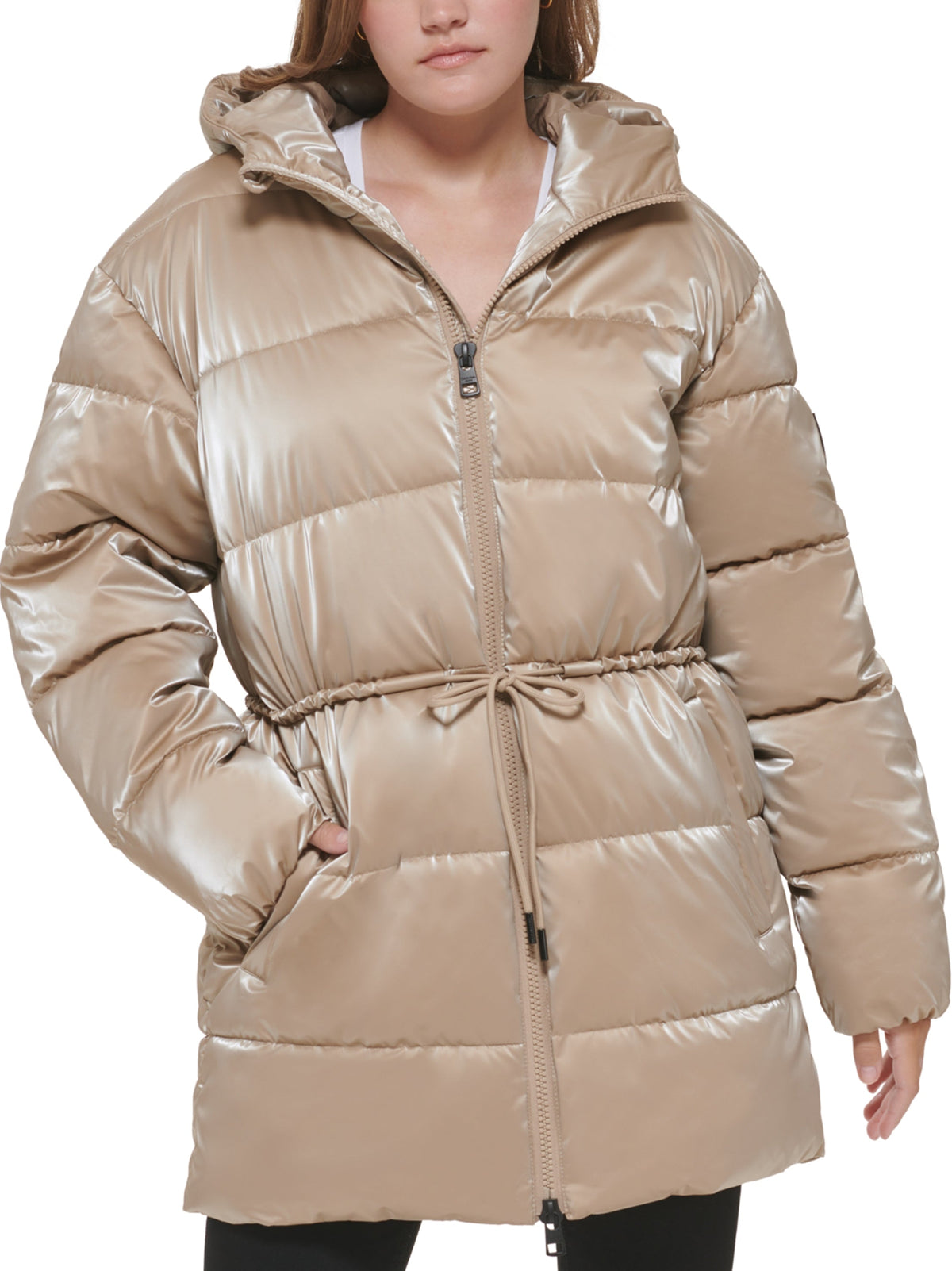 Image for Women's Quilted Puffer Jacket,Beige
