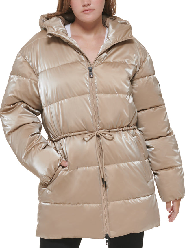 Image for Women's Quilted Puffer Jacket,Beige
