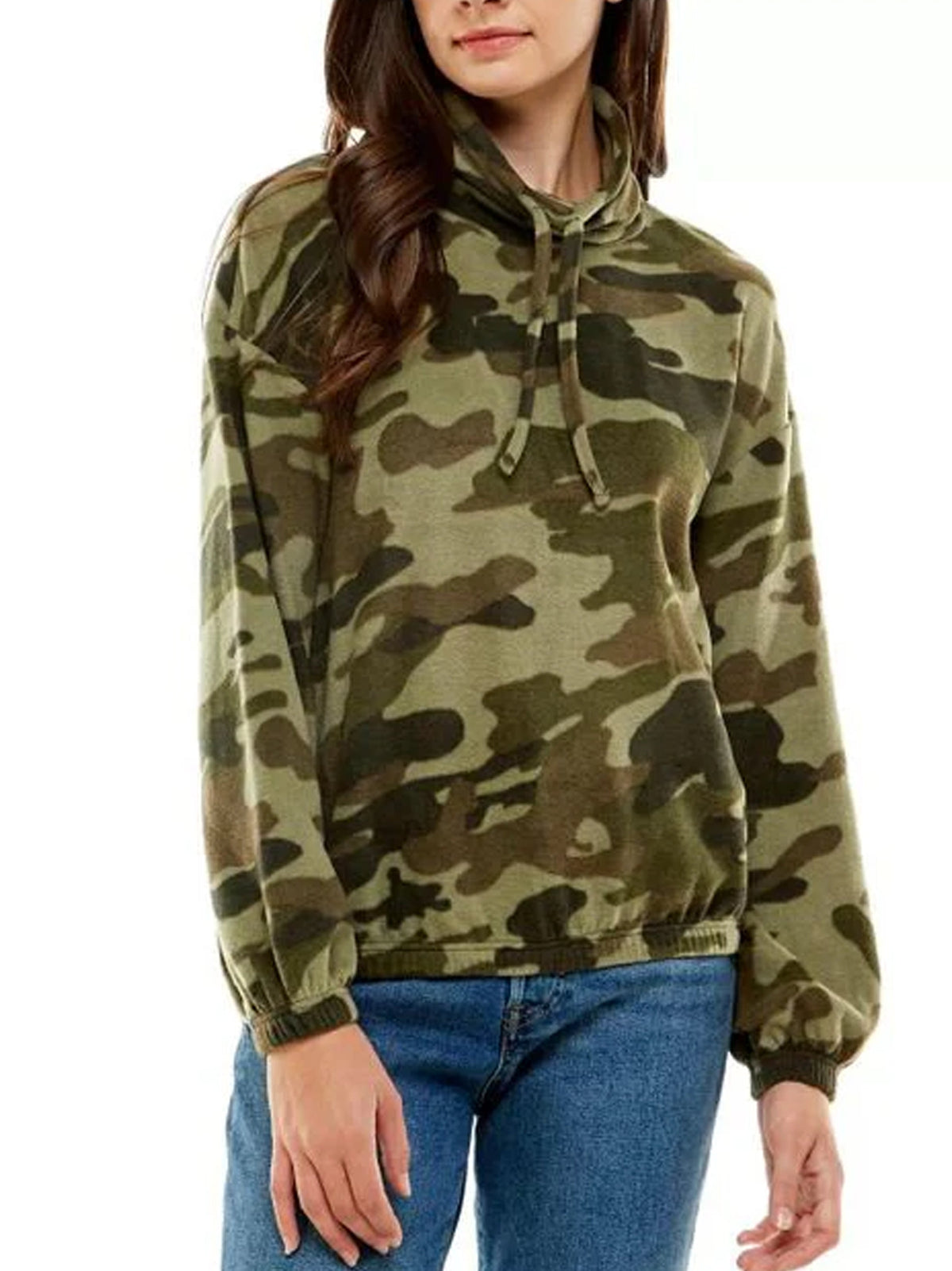 Image for Women's Camo Printed Casual Top,Green