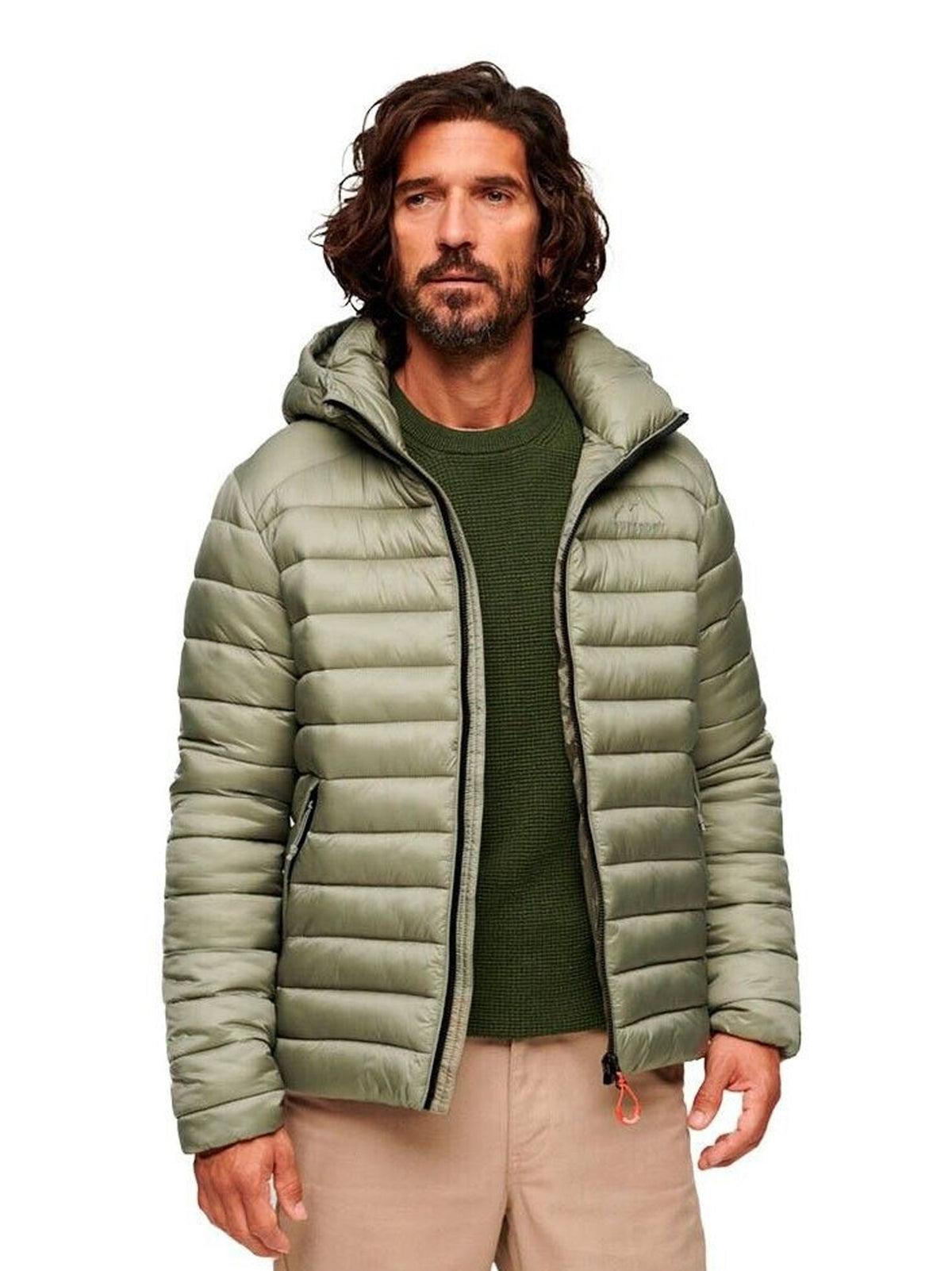 Image for Men's Quilted Puffer Jacket,Olive