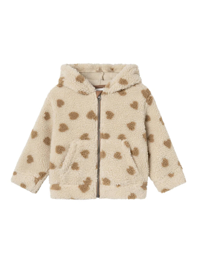 Image for Kids Girl's Printed Sherpa Jacket,Beige