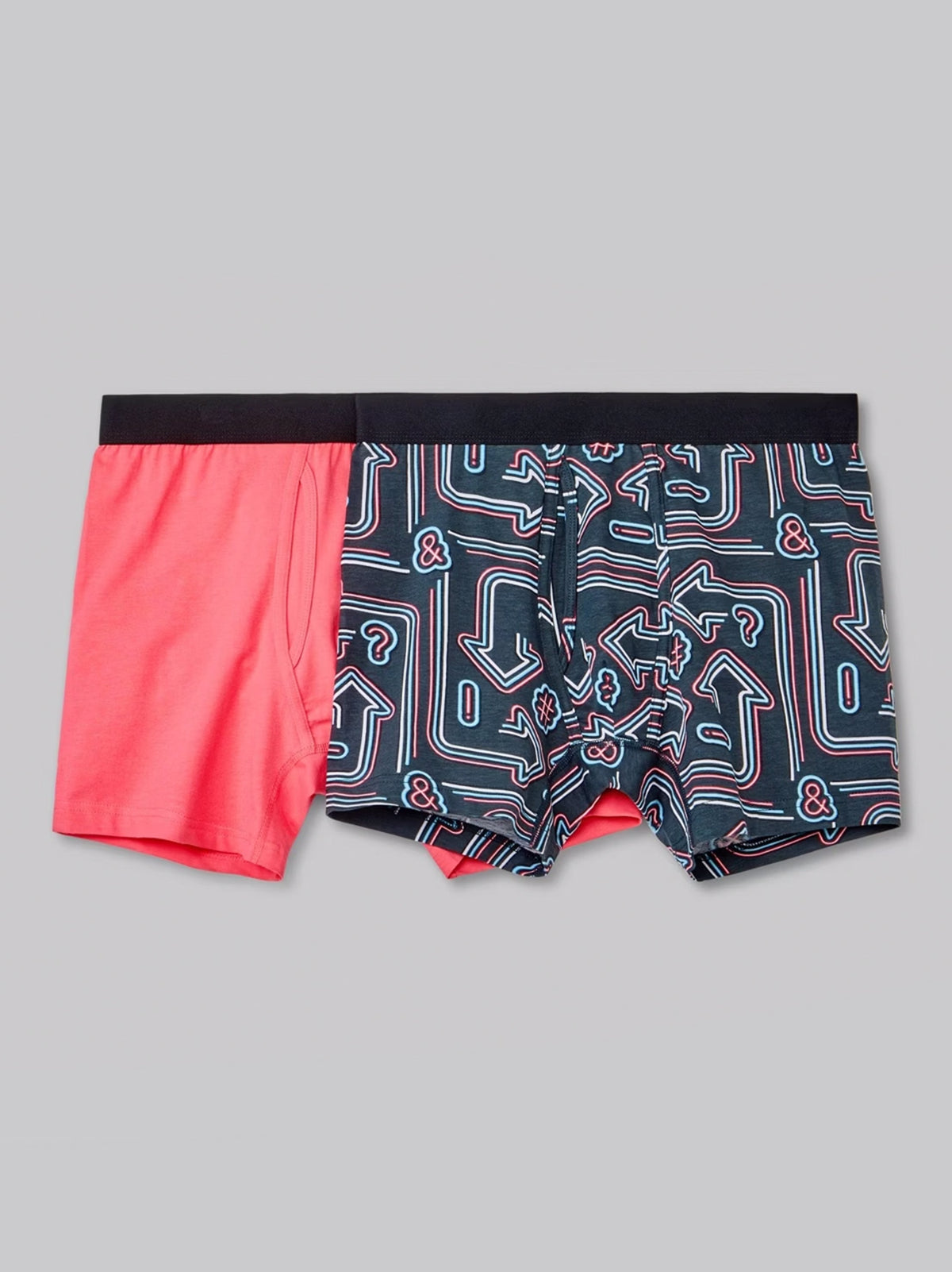 Image for Men's 2 Pack Printed Boxer Set,Pink/Dark Grey