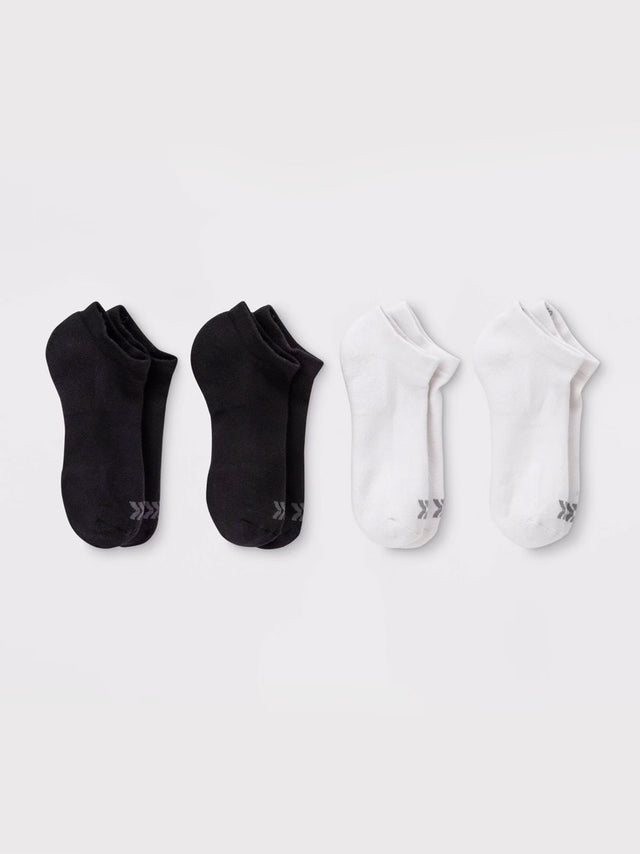 Image for Women's 4 Pairs Plain Socks,Black/White