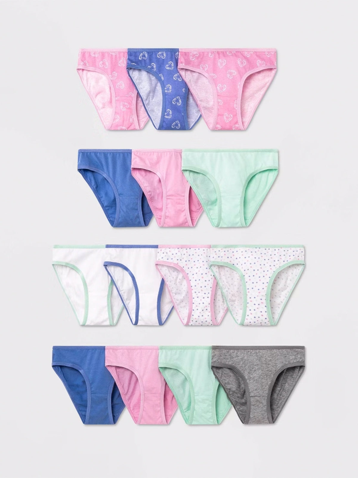 Image for Kids Girl's 14 Pack Printed Underwear Bikinis Set,Multi