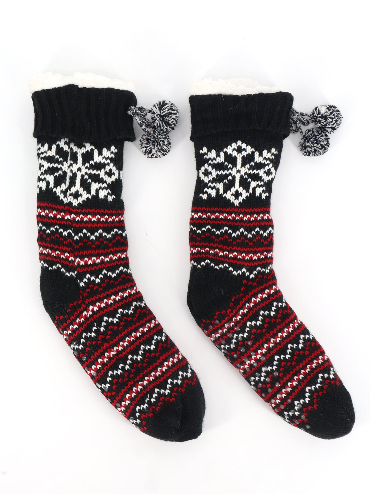 Image for Women's Printed Christmas Thick Long Socks,Black