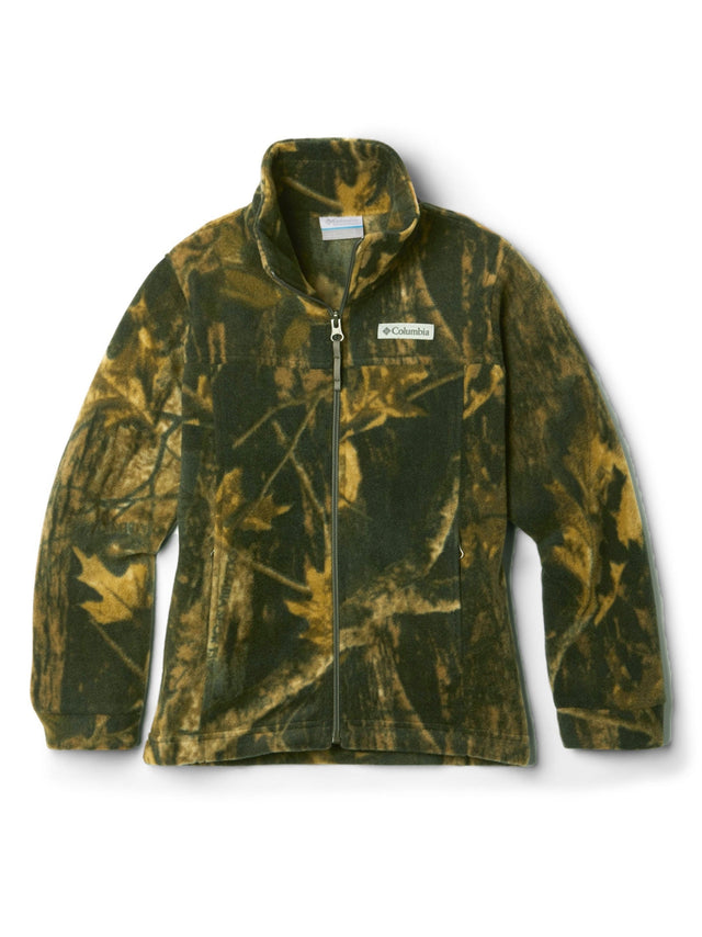 Image for Kids Boy's Printed Fleece Jacket,Olive/Black