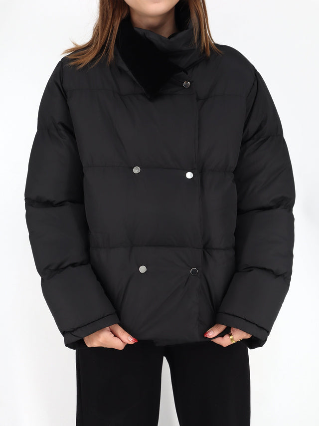 Image for Women's Quilted Puffer Jacket,Black