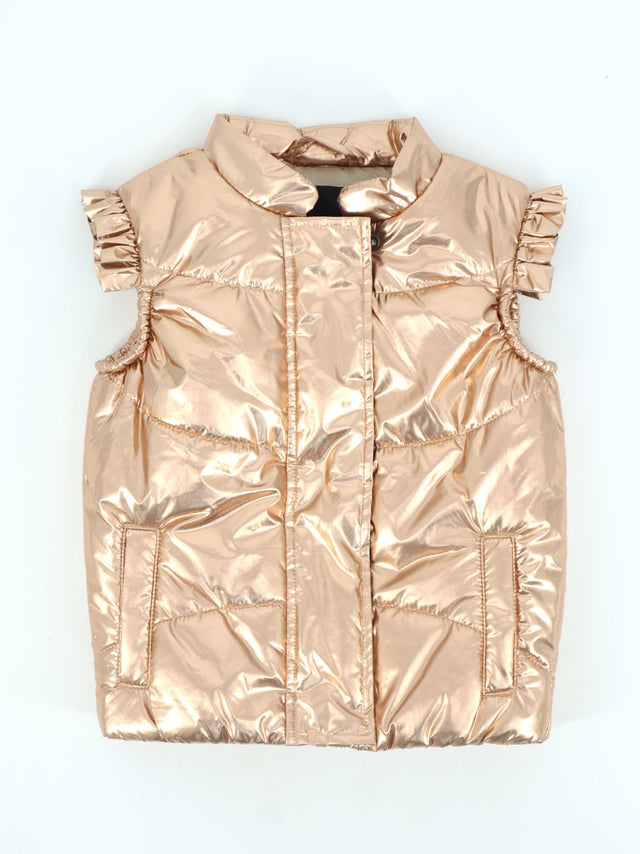 Image for Kids Girl's Quilted Glossy Vest,Copper