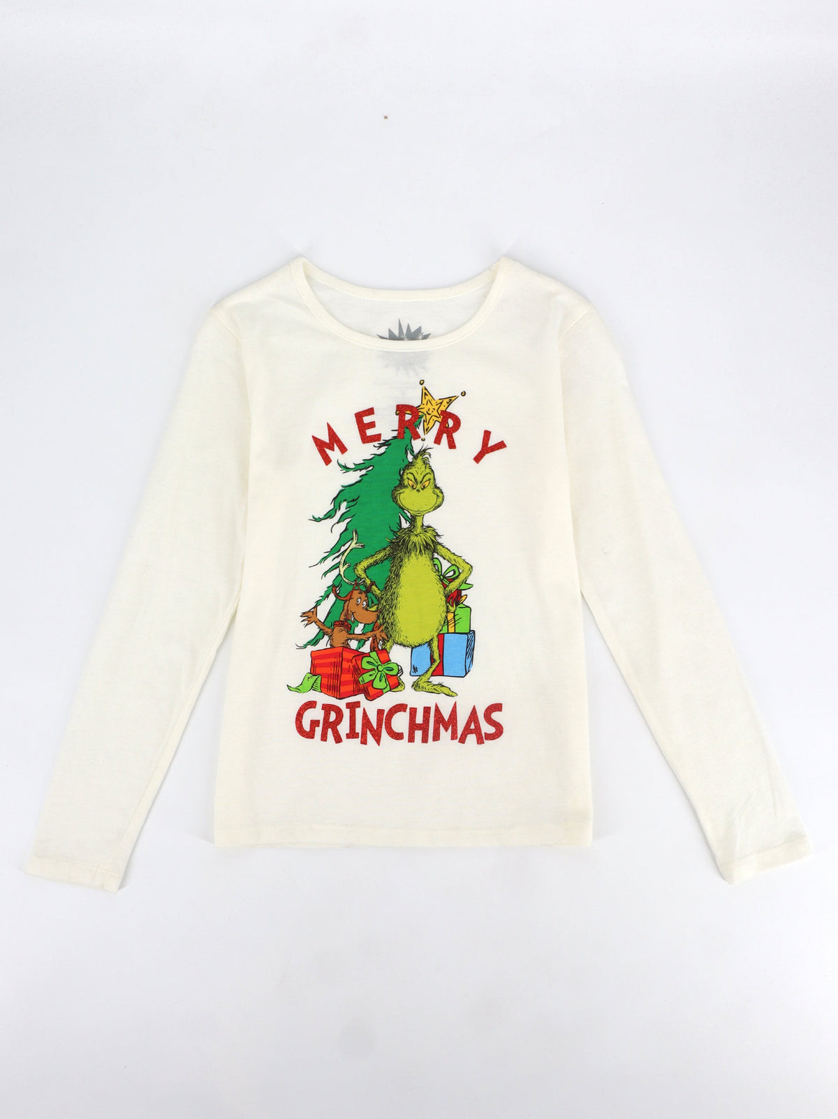 Image for Kids Girl's Graphic Printed Christmas Top,Off White