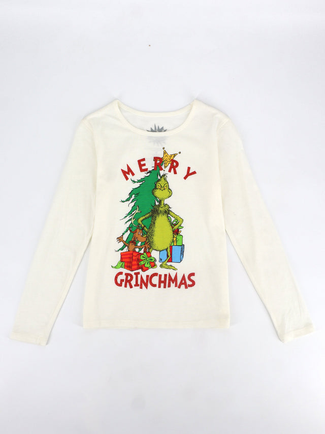 Image for Kids Girl's Graphic Printed Christmas Top,Off White