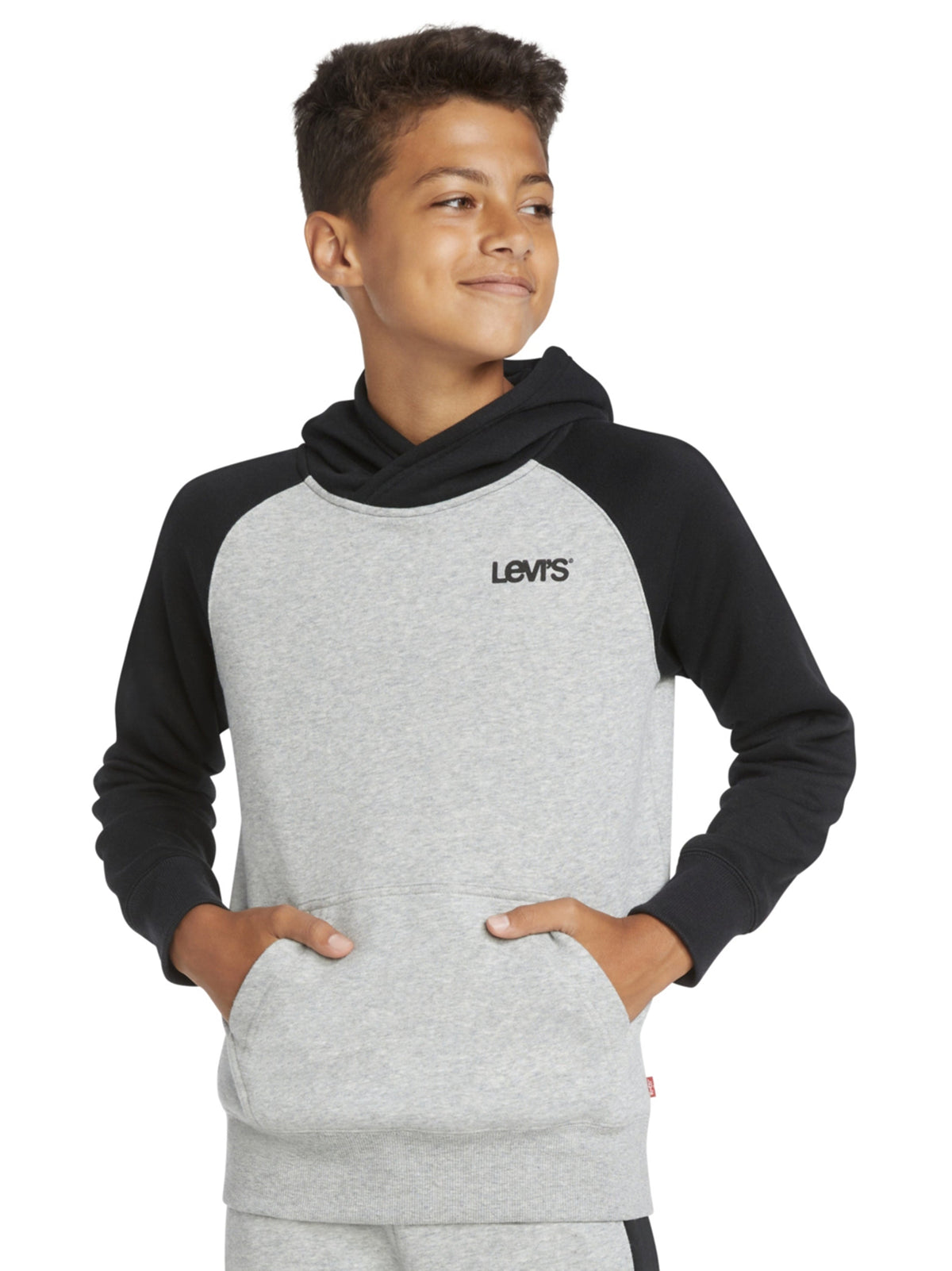 Image for Kids Boy's Colorblocked Hoodie,Black/Grey