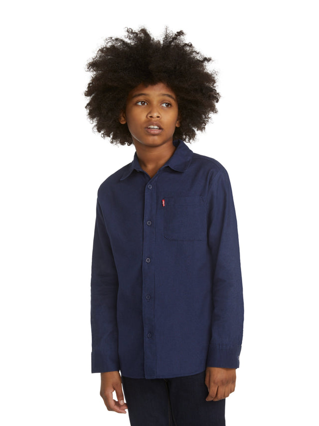 Image for Kids Boy's Woven Buttons Up Shirt,Navy