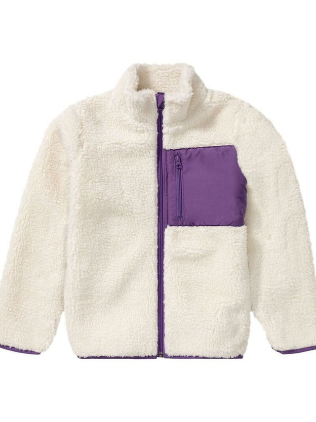 Image for Kids Girl's Colorblocked Sherpa Jacket,White/Purple