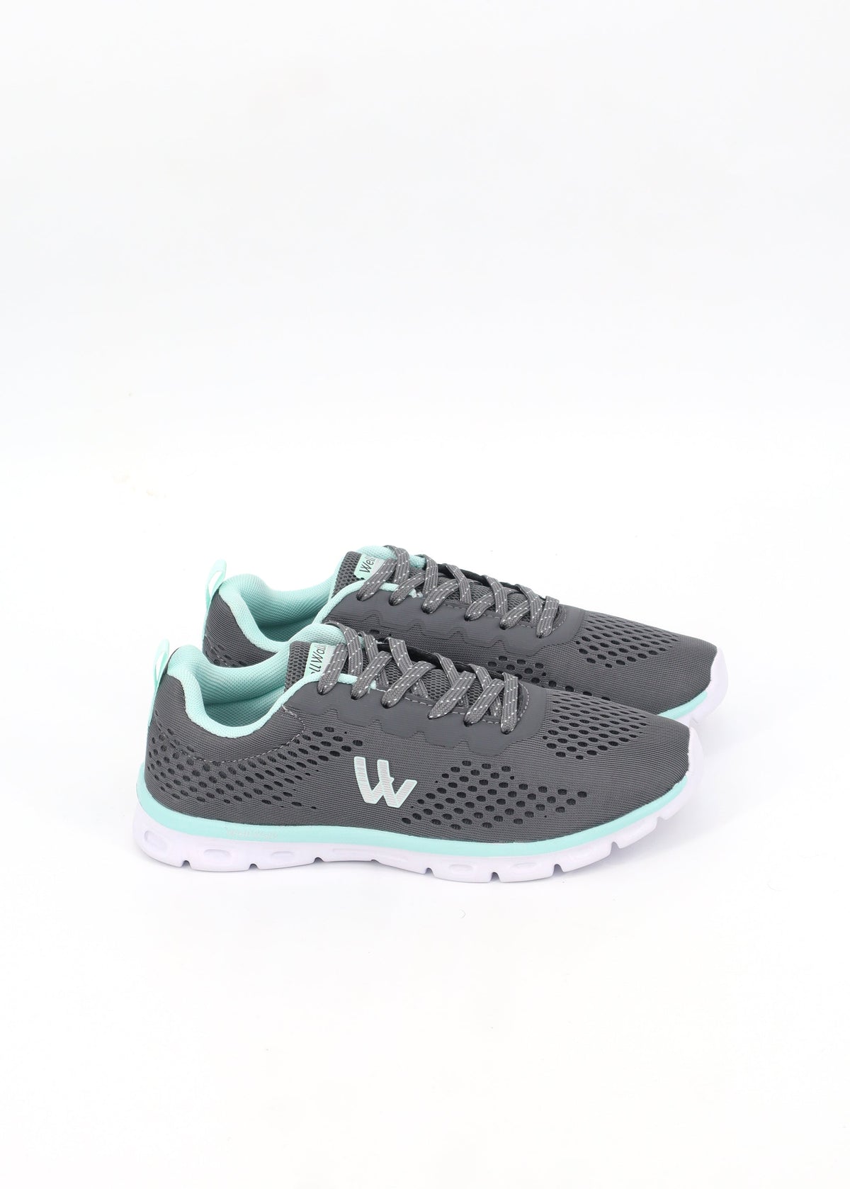 Image for Women's Brand Logo Printed Trainers,Grey