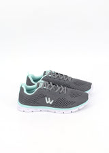 Image for Women's Brand Logo Printed Trainers,Grey