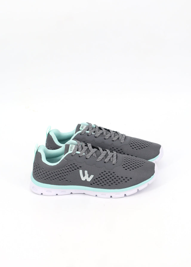 Image for Women's Brand Logo Printed Trainers,Grey