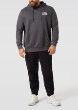 Image for Men's Printed Hoodie,Dark Grey
