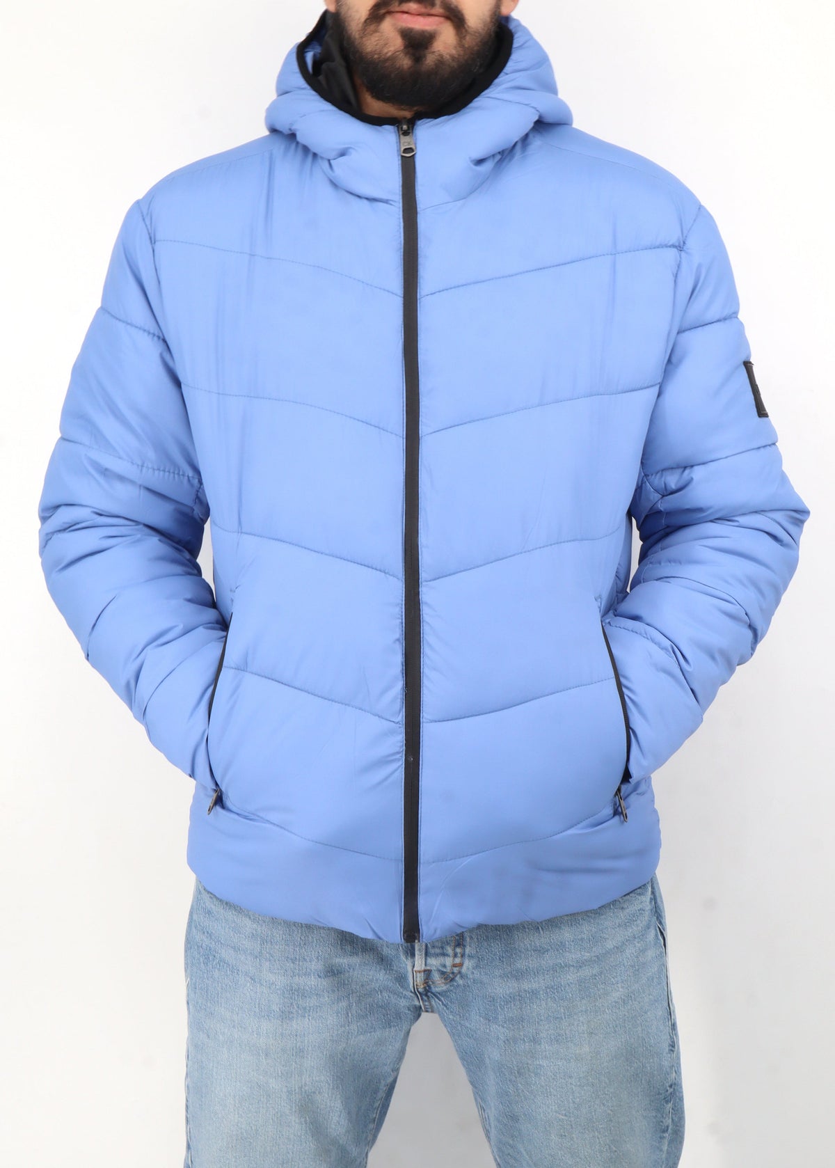 Image for Men's Quilted Puffer Jacket,Blue