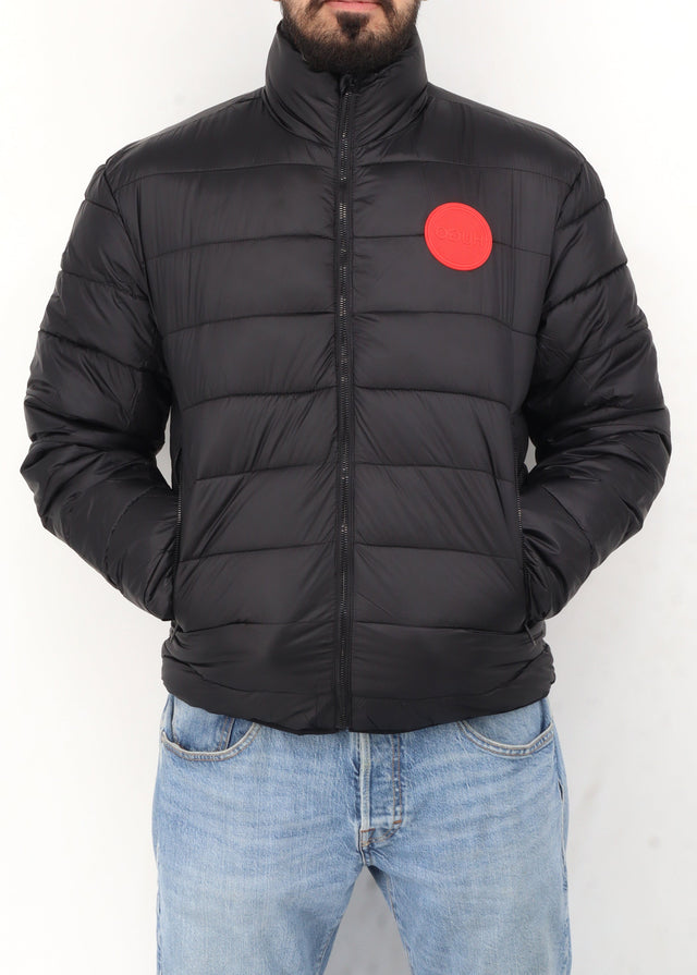 Image for Men's Brand Logo Patched Quilted Jacket,Black