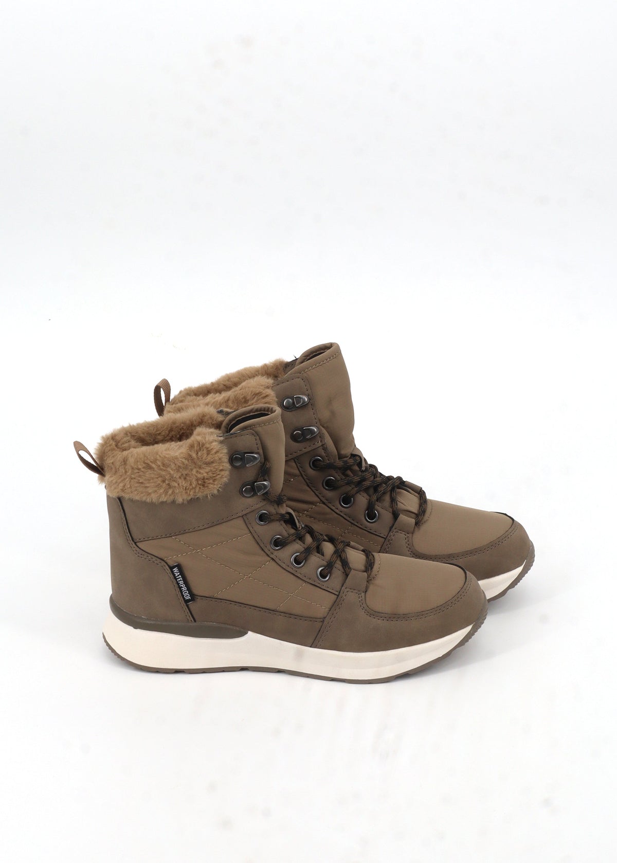 Image for Women's Faux Fur Ankle Boots,Beige