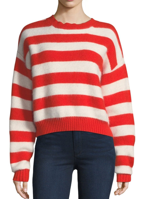Image for Women's Striped Sweater,Red/White