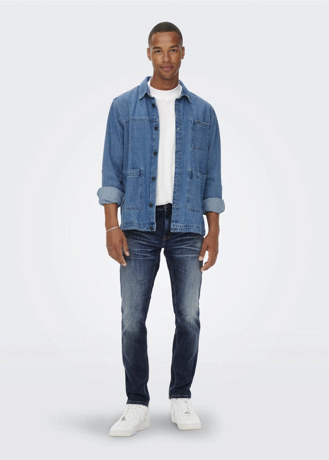 Image for Men's Washed Jeans,Blue