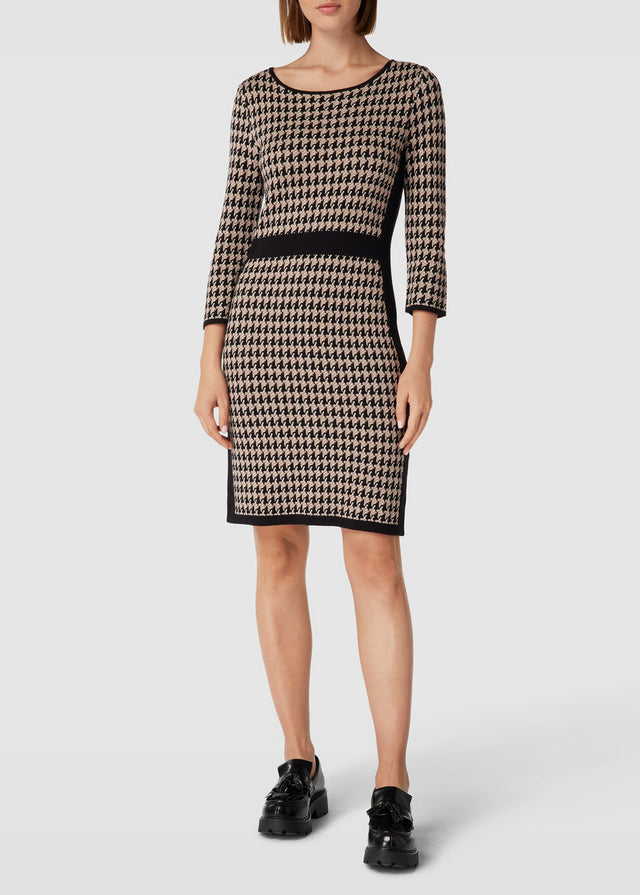 Image for Women's Printed Sweater Dress,Beige/Black