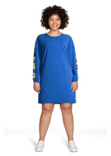 Image for Women's Printed Sweatshirt Dress,Blue