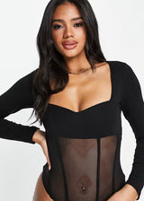 Image for Women's Plain Bodysuit,Black
