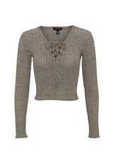 Image for Women's Textured Cropped Sweater,Grey