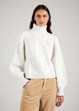 Image for Women's Braided Sweater,Oatmeal