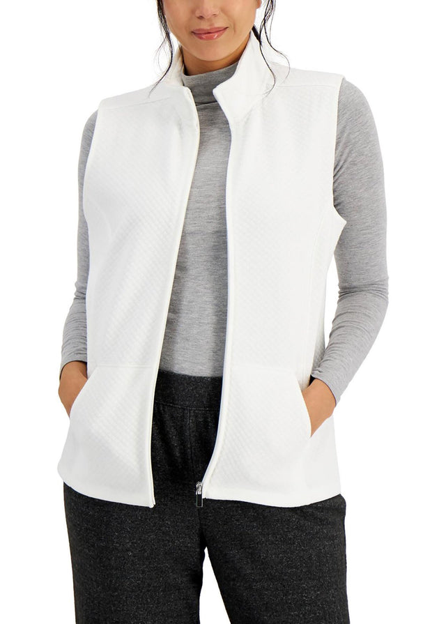 Image for Women's Quilted Fleece Vest,White