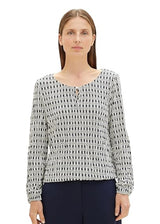 Image for Women's Printed Top,Navy/White