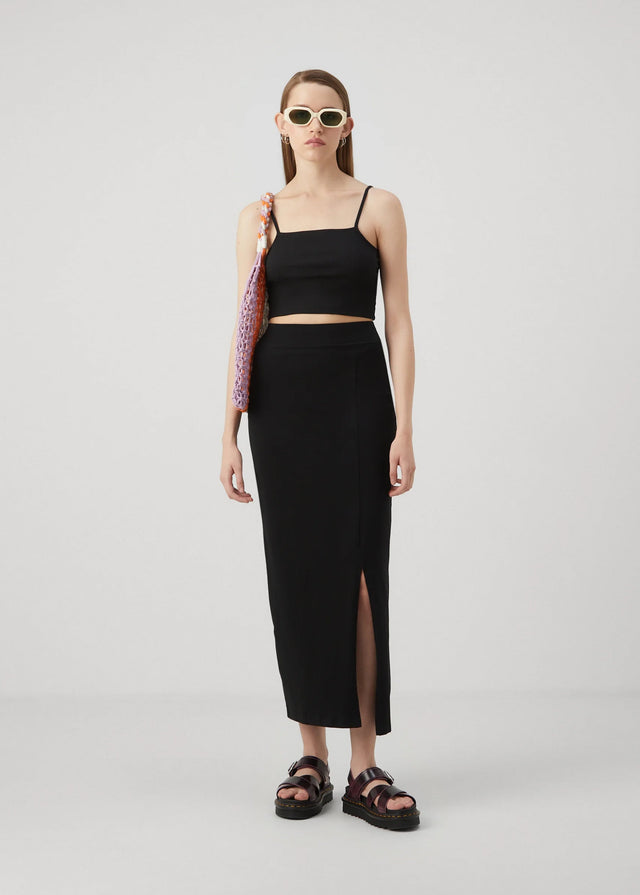 Image for Women's Side Slit Long Skirt,Black
