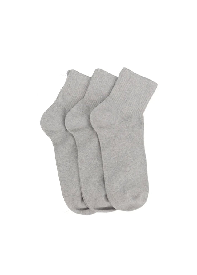Image for Men's 3 Pairs Plain Long Thick Socks,Light Grey